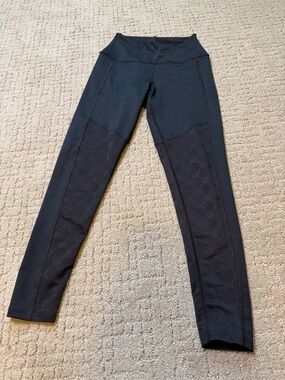 Zumba Runway High Waisted Ankle Leggings With Mesh Inserts